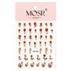 Gold Edge Tulip & Bunny Nail Decals with Hand-Painted Flower Outlines