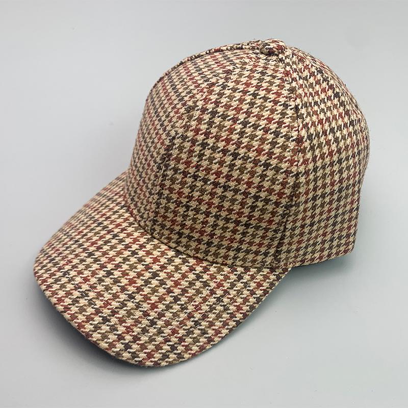 Retro Fashion British Style Houndstooth Men Women Baseball Hats Cotton Breathable Streetwear Classic Casual Sport Unisex Caps