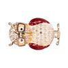 Spectacles Owl Brooch Alloy Rhinestone Cute Animal Brooch for Women Girls Festival Jewelry GiftRed