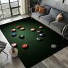 Large Washable Area Rug with Black Pool Ball 8 Design, Non-Slip Sofa Kitchen Toilet Carpet for Living Room Decoration