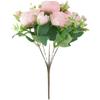 Simulierter 5-köpfiger Frühlingsfarbiger Pfingstrosenstrauß, Rosen-Simulations-Pfingstrosenblume Heimhochzeit Rosenstrauß Dekoration