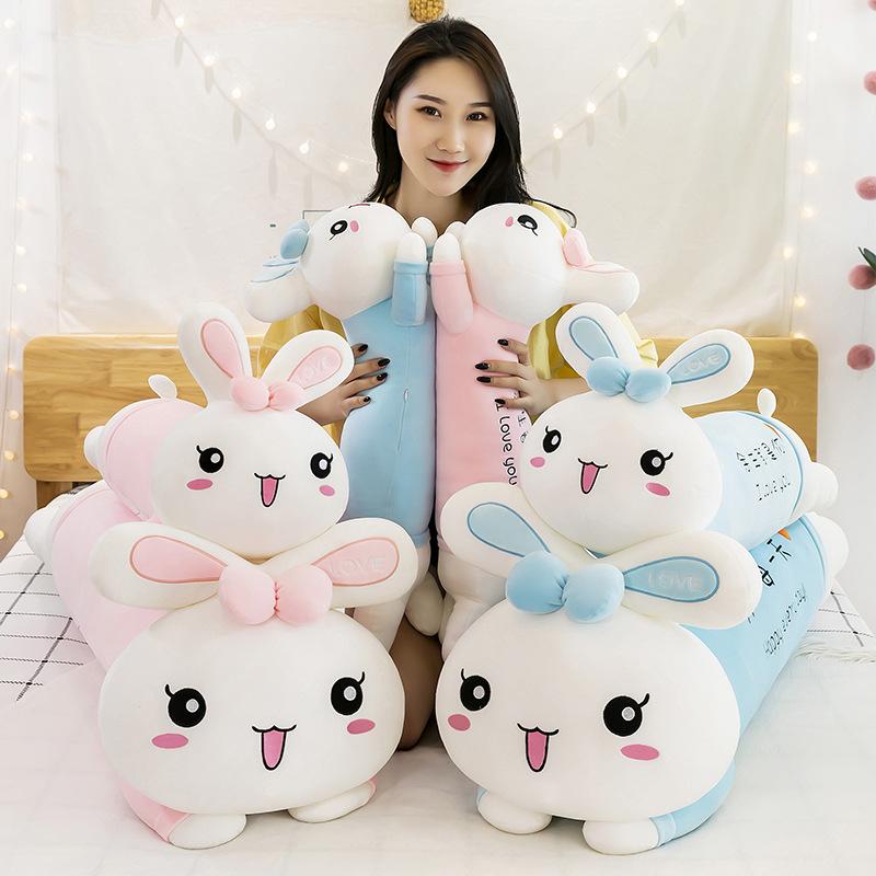 Super Soft Pink Rabbit Throw Pillow Girl Bed Sleeping Big Plush Toy Rabbit Cloth Doll Long Pillow Pregnant Woman
