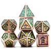 Cusdie Metal Glitter Dices DND 7Pcs Frame Solid D&D Dice D4-D20 Polyhedral Dice Set for Role Playing Game Pathfinder TRPG
