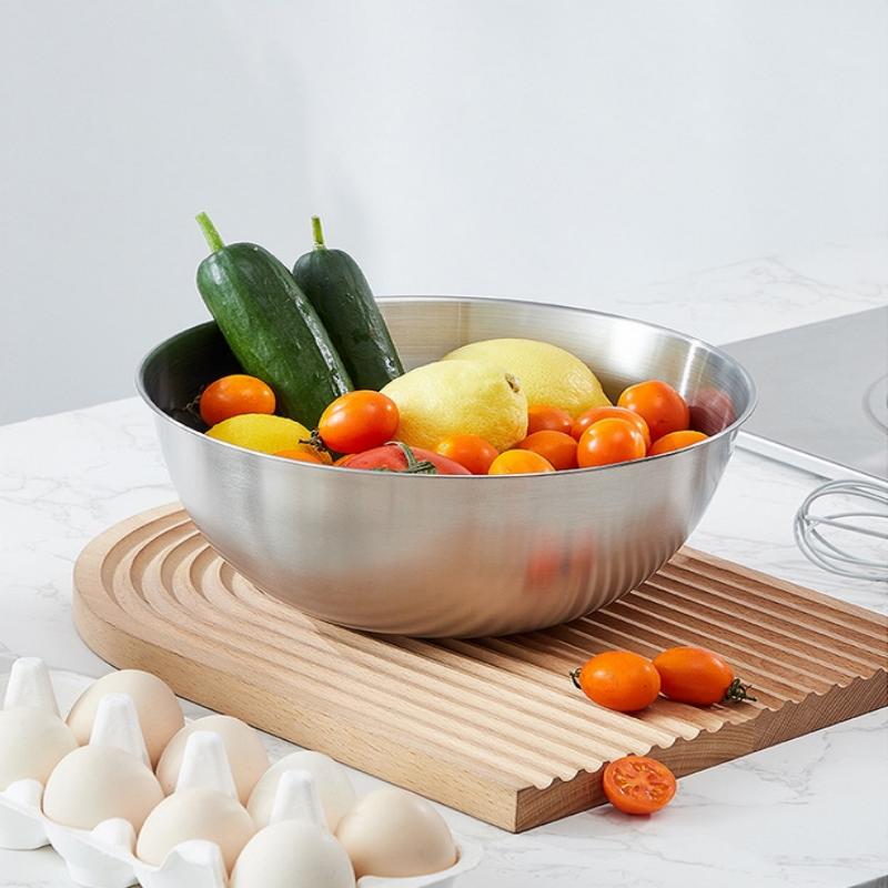 Stainless Steel Silver Salad Bowl Rice Noodles Lamian Noodles Bowl Kitchen Tableware Food Container