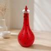 Chicken Flower Vessel with Rounded Body, Contrasting Dot Pattern, and Long Neck for Faux Florals, Office Desks, and Studies