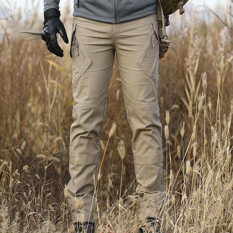 Men's Spring Autumn Cargo Elastic Pants Trekking Hiking Camping Climbing Run Sport Cycling Work Outdoor Trousers