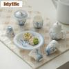 2pc/lot Hand Drawn Orchid Jade Mud Teacup Aesthetic Tea Bowl Tea Pair Tea-tasting Meditation Cup Jianzhan Master Cups Gift 65ml