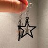 Black Star Pendant Necklace Exquisite Punk Double Star Clavicle Chain Unique Choker Jewelry Hip Hop Earring Eye Catching