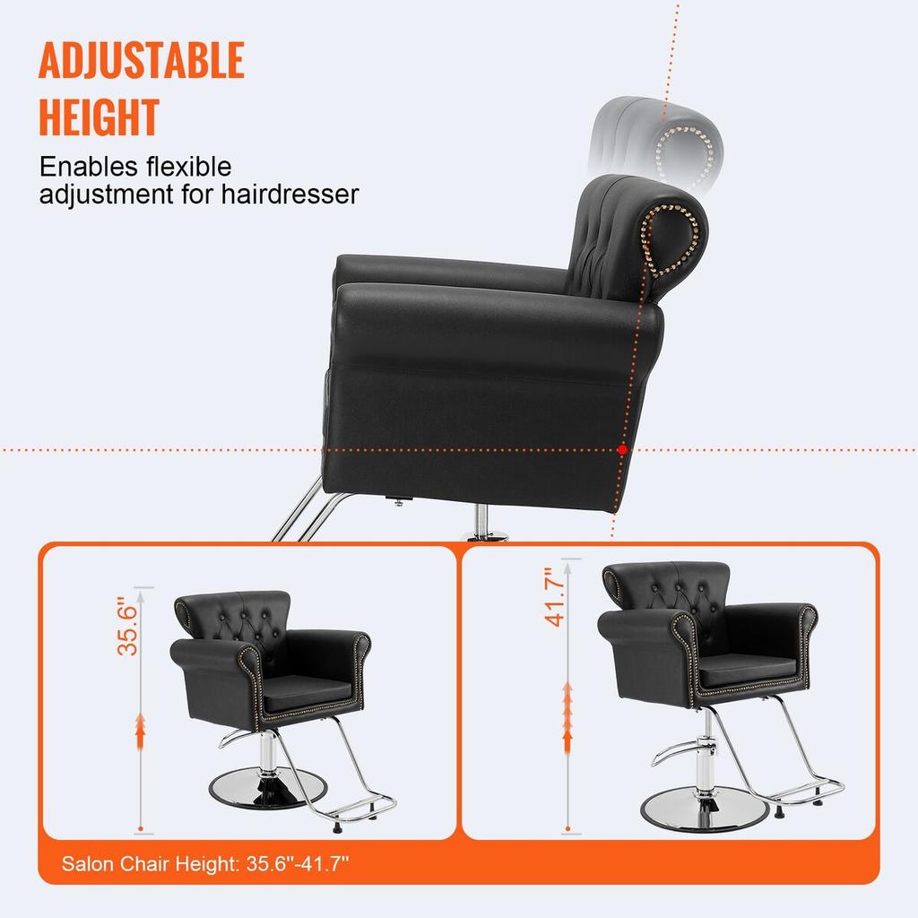 Salon Chair, Barber Chair for Hair Stylist, Styling Chair with Heavy Duty Hydraulic Pump, 360° Swivel Hair Salon Chair with Footrest for Beauty Spa