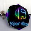 1 PC Automatic Folding Umbrella - Among Us Custom Name Pattern, Portable & Foldable Design with 8 Ribs, Christmas Birthday Gifts