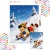 Themed Diamond Painting Kit Handmade diy5D Home Decoration Gift Pinocchio Sledding Winter Snow Scene