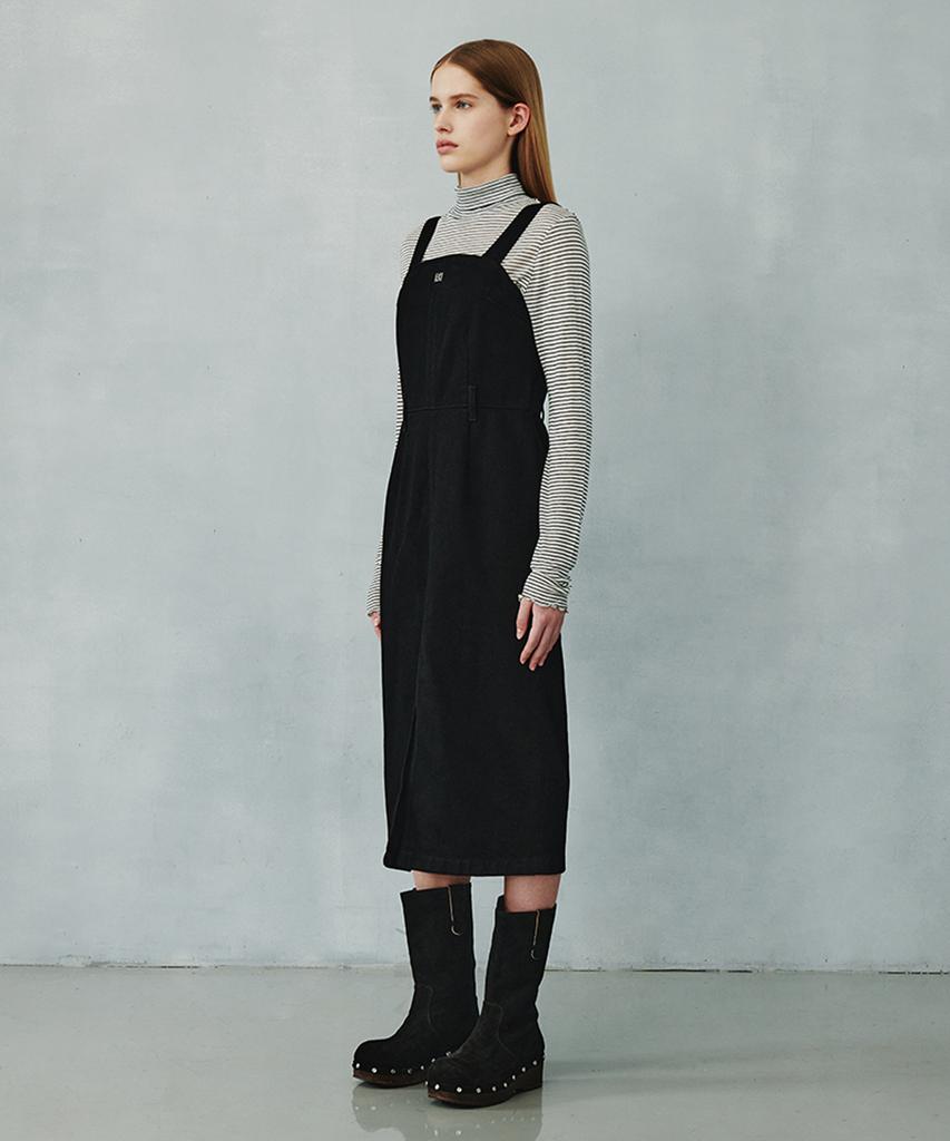 Plack Woman Denim Dress M56 Black