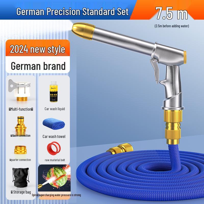 High-Pressure Telescopic Car Wash Water Gun with Soft Hose Nozzle