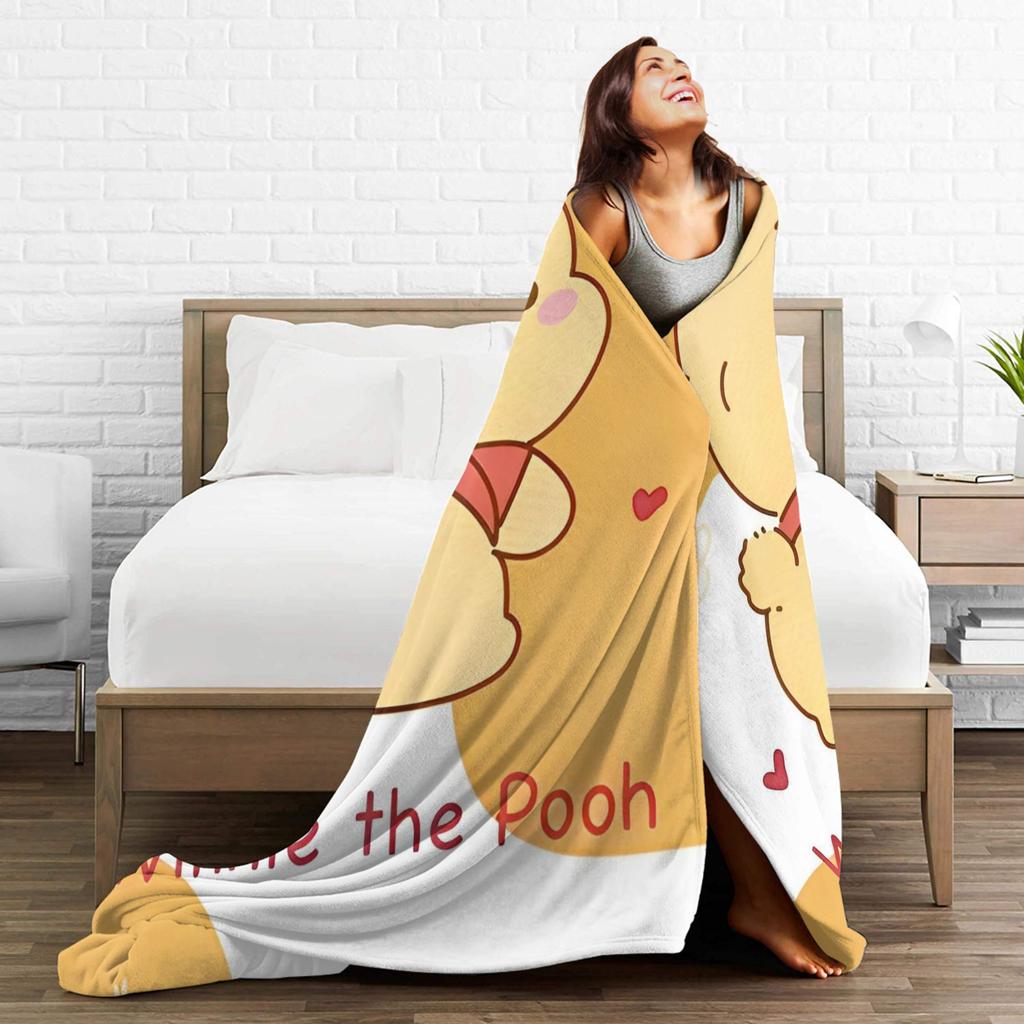 Bär Cartoon Winnie Puuh Decken Flanell Fantastisch Weiche Überwurfdecken für Bettwäsche Wohnzimmer Sommer,