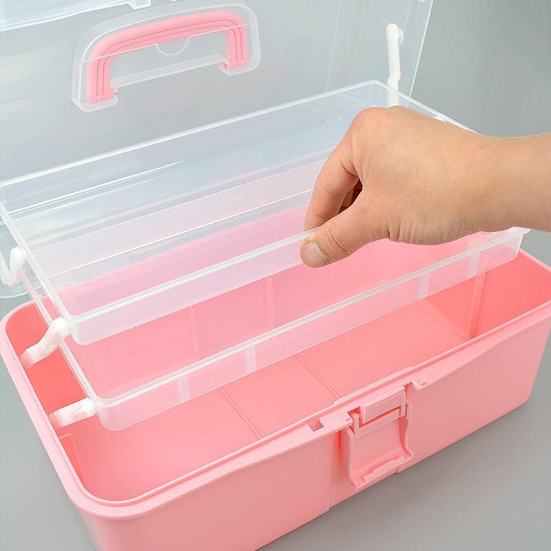 Dreischichtige faltbare Aufbewahrungsbox für Kosmetik und Nagelkunst