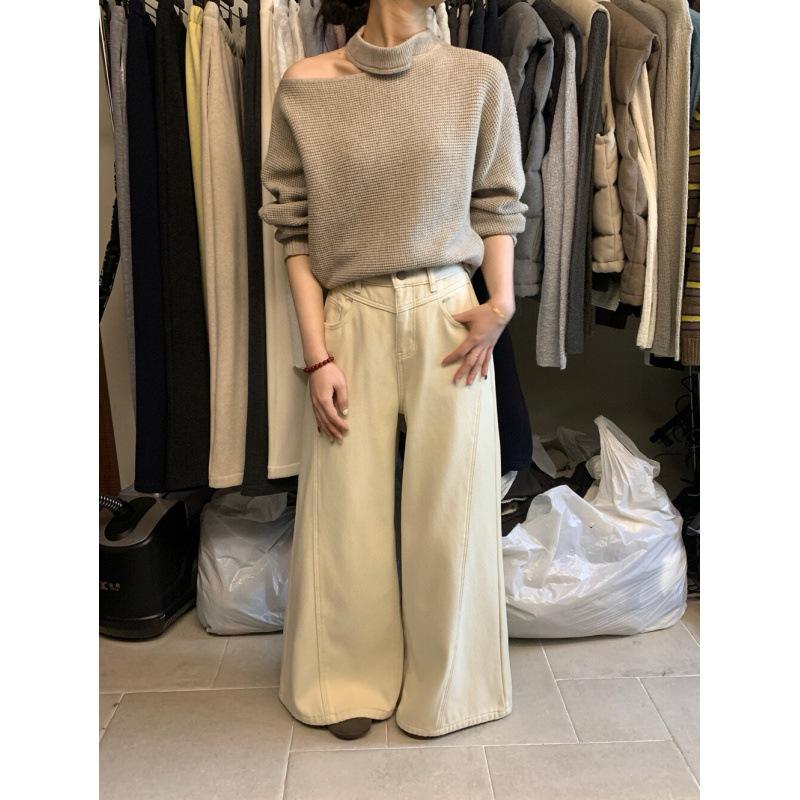 Korean Elegant Wide-Leg High-Waist Loose Pants for Spring Large