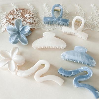 2025 New Hawaii Beach Hair Accessories Fashion Blue White Flower Hair Clip Crab Shark Barrettes Hairpins For Women Headwear