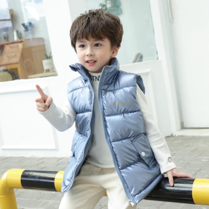 2023 Autumn Corduroy Standing Collar Vest Children Warm Thicken Vest Baby Cotton Waistcoat Kids Outerwear Coat Boys Girls Jackets Vest