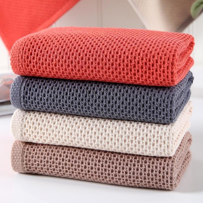 1PC Cotton Hand Towels Plaid Hand Towel for Face Care Waffle Towel for Bath Cotton Towel