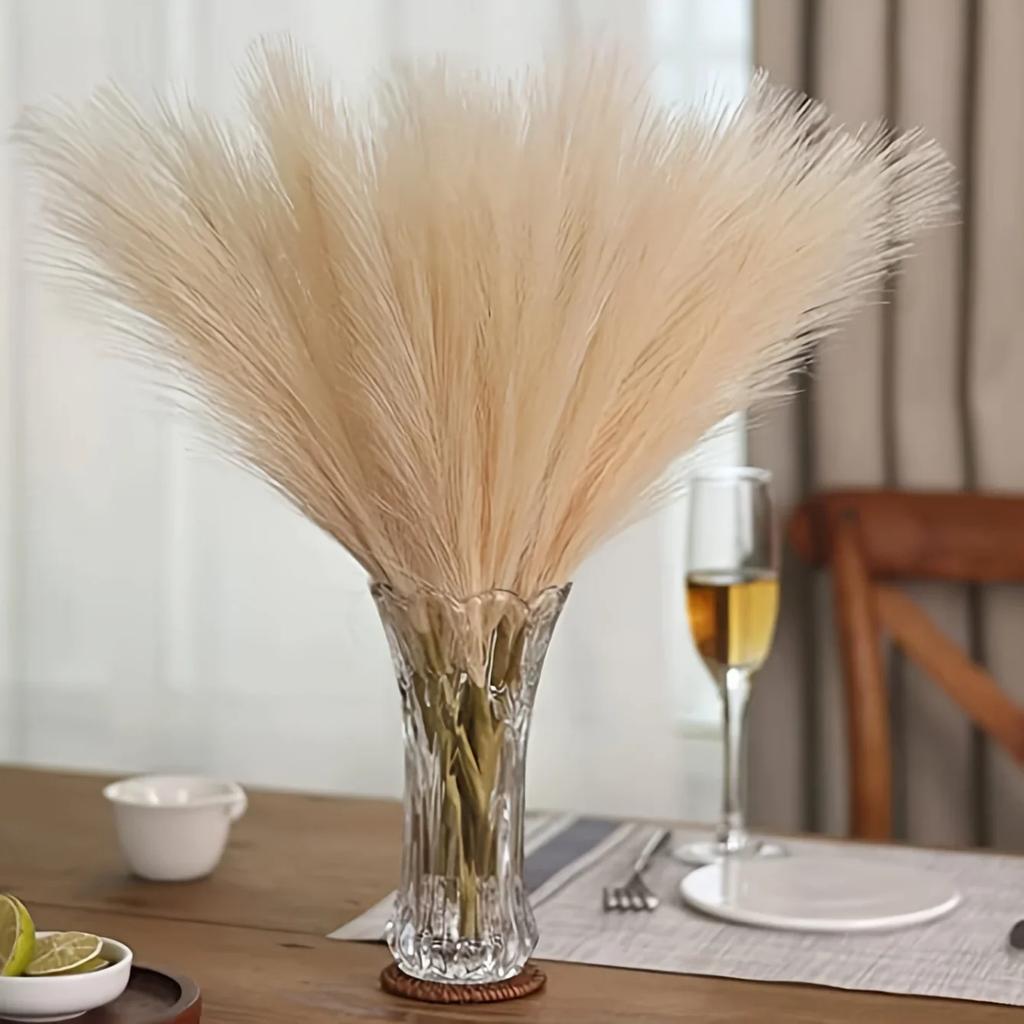 3PCS - Fluffy Reed Imitation Pampas Grass - Family Wedding Decoration Fake Flower and Grass Decoration