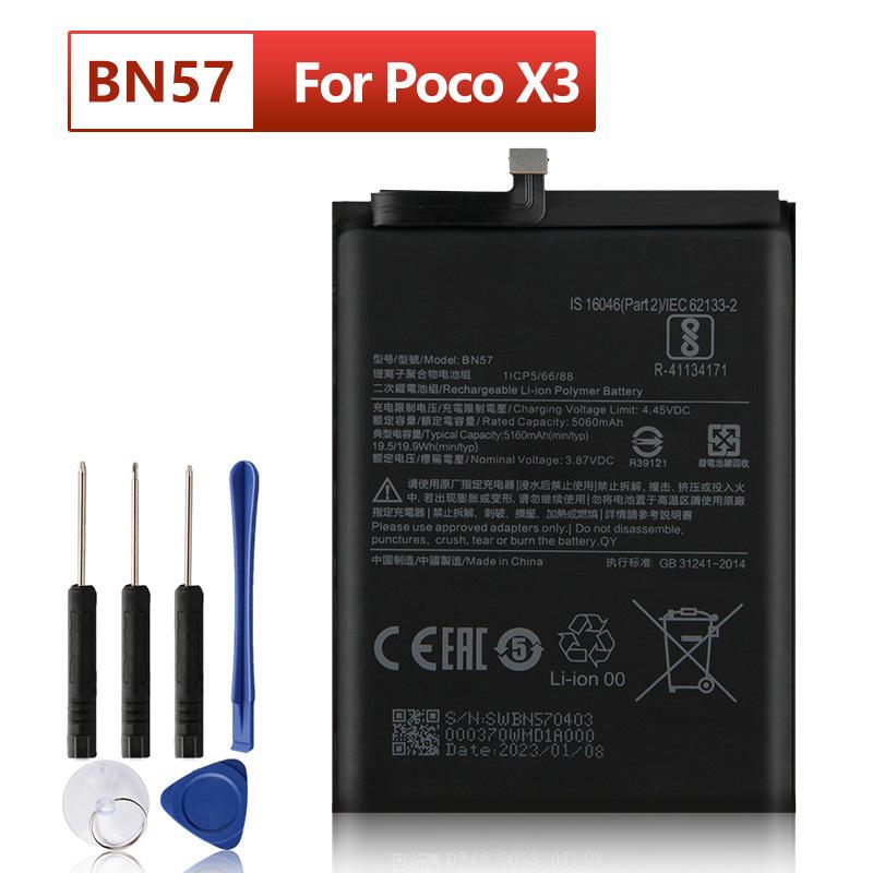NEW Replacement Battery For Xiaomi Poco F3 Poco X3 Poco X3 Pro Redmi K40 Pro BM4Y BN57 Phone Battery
