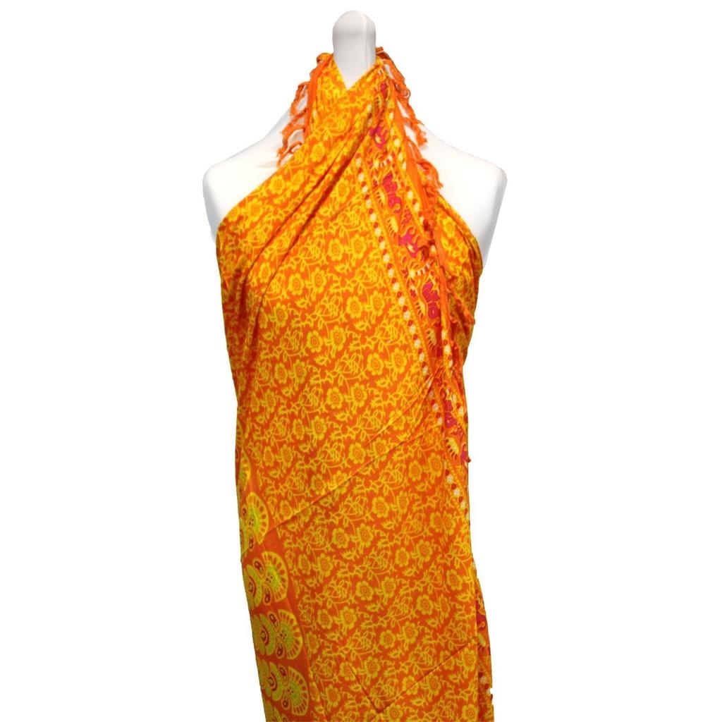 Mandala Sarong Lime Orange Rayon