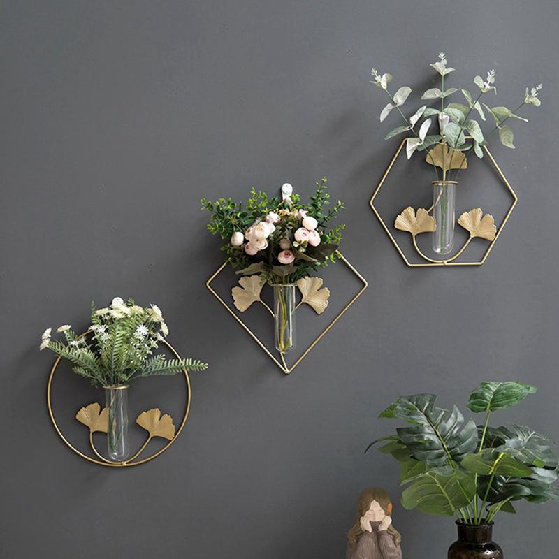 T02C!-Flowers Hanging Vases Flower Pot Wall Planter Pot Flowerpot Balcony Home Decor Vase Wall Hydroponic Vase Wall Hanging