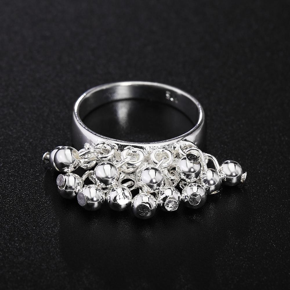 925 Sterling Silver Fashion Wedding Jewelry Romantic Bead Ring