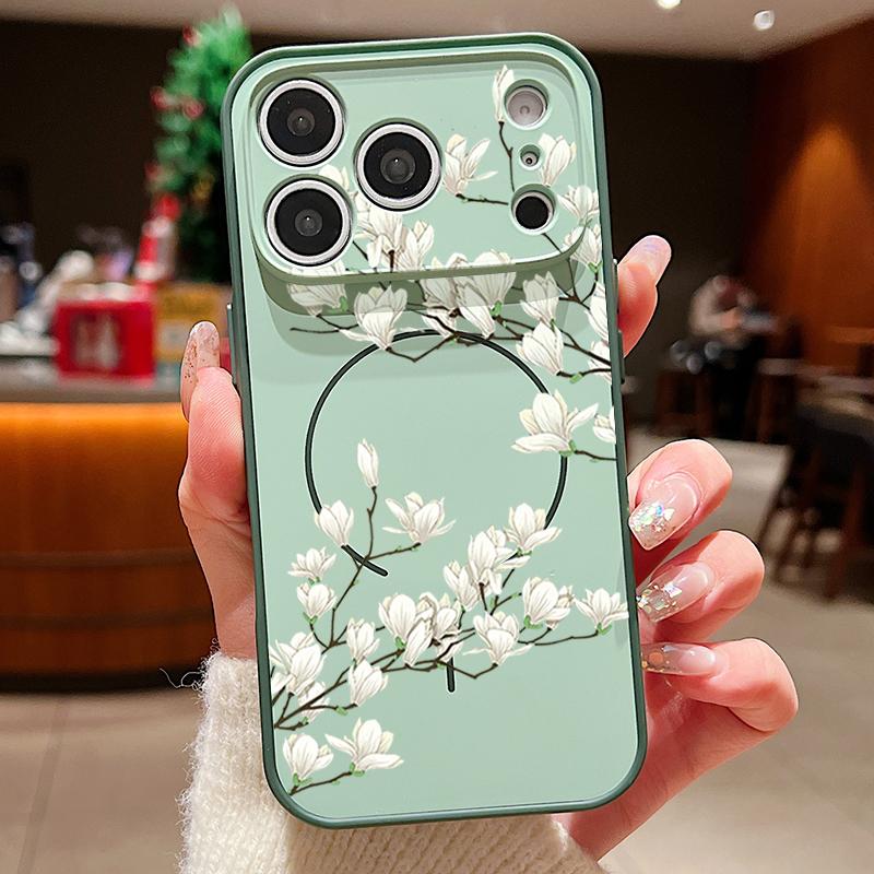 Little Flower Pattern Magnetic Phone Case For iPhone 17 ProMax 16 15 14 13 Pro Max For Magsafe Wireless Charge Hard Back Cover