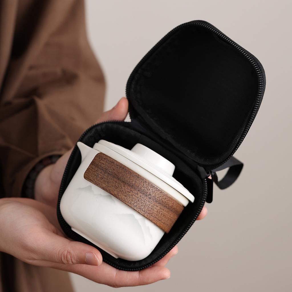 Portable small set travel tea set, one pot, two cups, express cup, outdoor business opening gift, event accompaniment