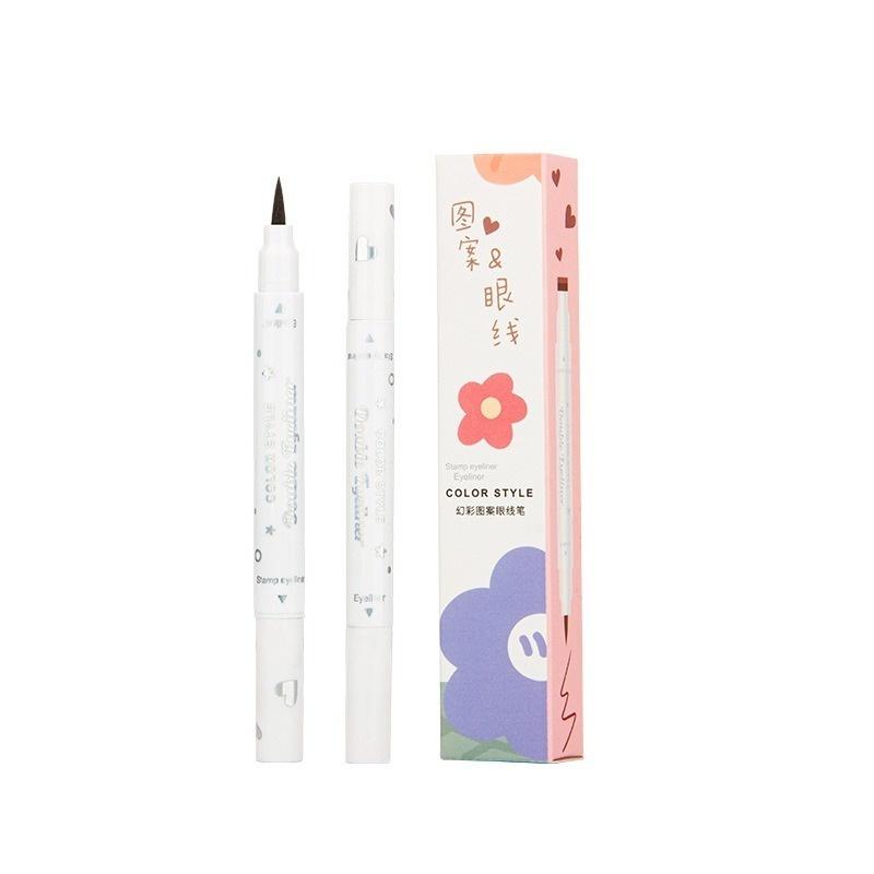 1 Pcs Double Head Color Eyeliner Quick-drying Non-smudge Color Printing Liquid Eyeliner 2 In 1 Eye Makeup Cosmetics HTBE YSXX