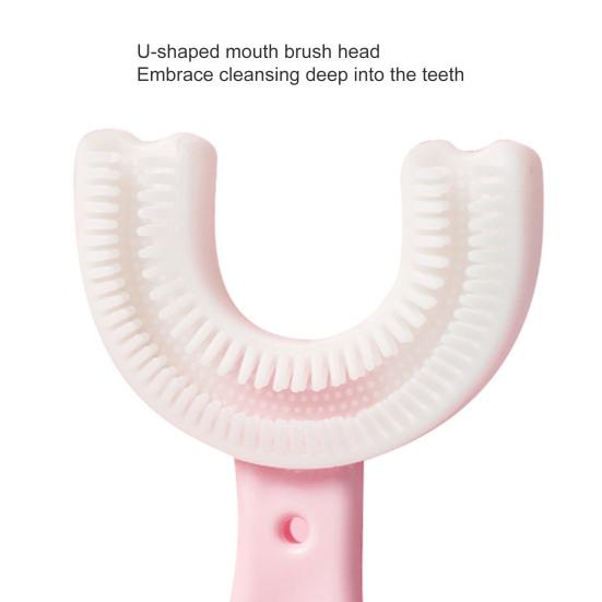 Kinderzahnbürste Kreative Form Arbeitssparende TPE U-förmige Kleinkind-Bleaching-Reinigungszahnbürste für zu Hause