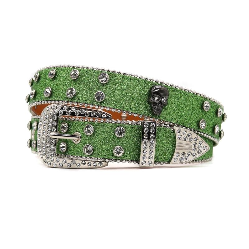 Punk Skull Decor Belt for Jeans Adjustable Pin Buckle Waist Belt Rhinestone Buckle Wide Waist Belt Ladies Skirt Belt