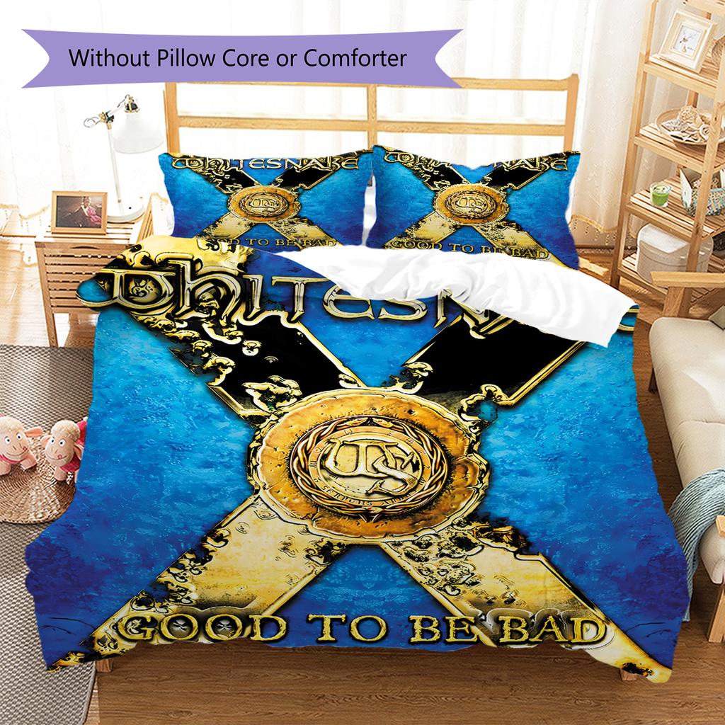 Whitesnake Pattern Bedding,Quilt Set Quilt Cover Pillowcase Home Birthday Gift (1 * Duvet Cover + 2 * Pillowcase, Without Core)