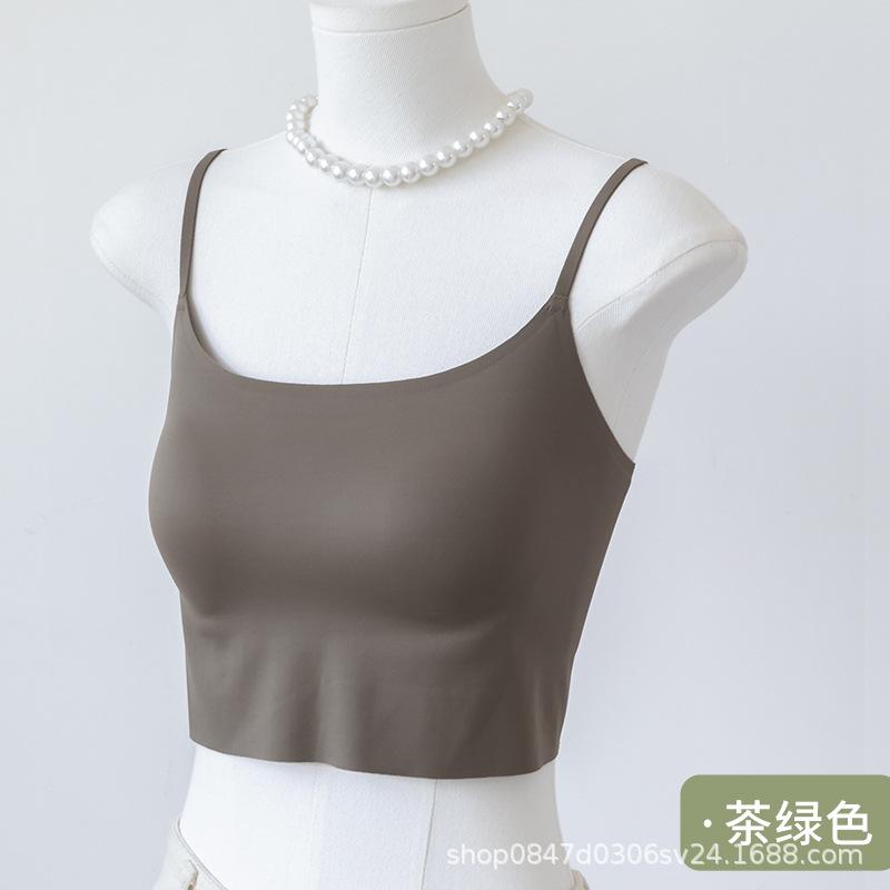 New ice muscle mousse touch~ vest free bra integrated thin vest with bra integrated