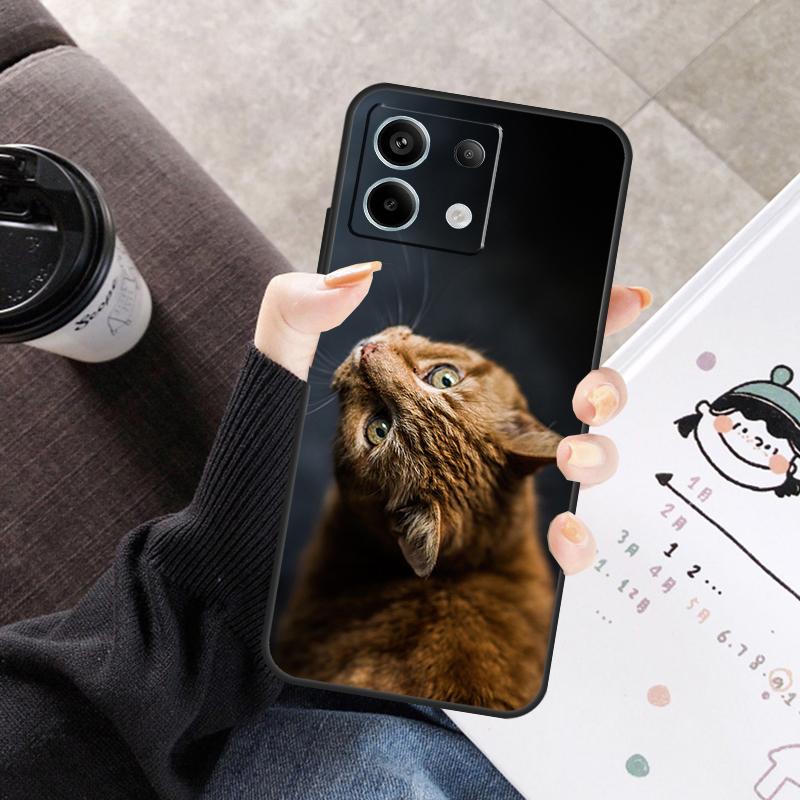 Cute Cat Animal Cover For Xiaomi Redmi Note 14 13 10 11 12 15 Pro Plus Case For Redmi 15 15C 14C 10C 12C 13C