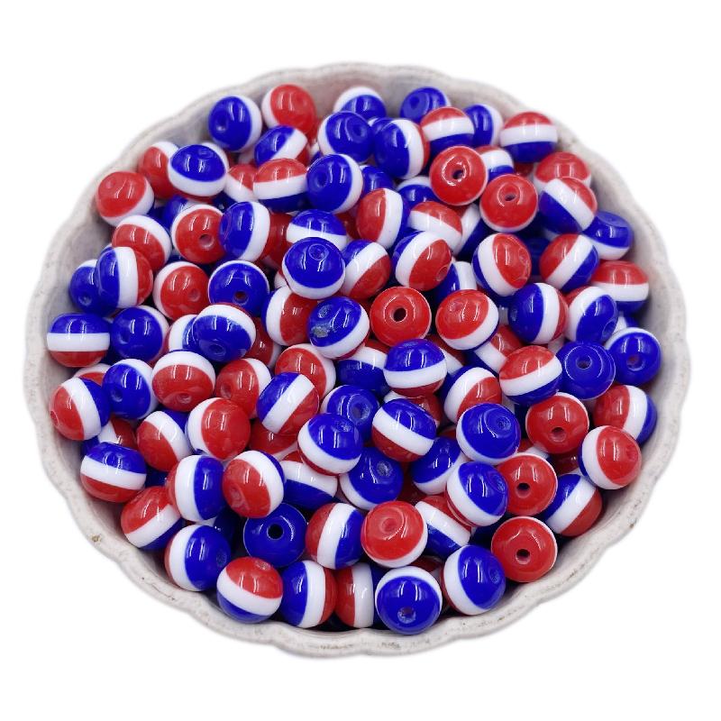 Creative Necklace Braclet Gift DIY Crafts Handmade Loose Beads For Jewelry Findings Flag Round 50Pcs 6mm Pendant
