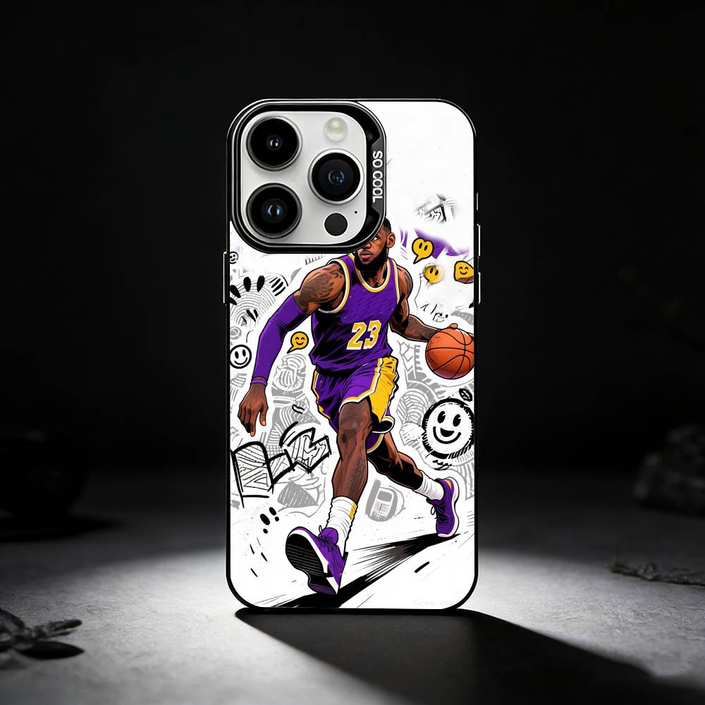 L-Lebron James 23 Phone Case For iPhone 17,16,15,14,13,12,11 Plus,Pro Max,XS,Colored silver phone case
