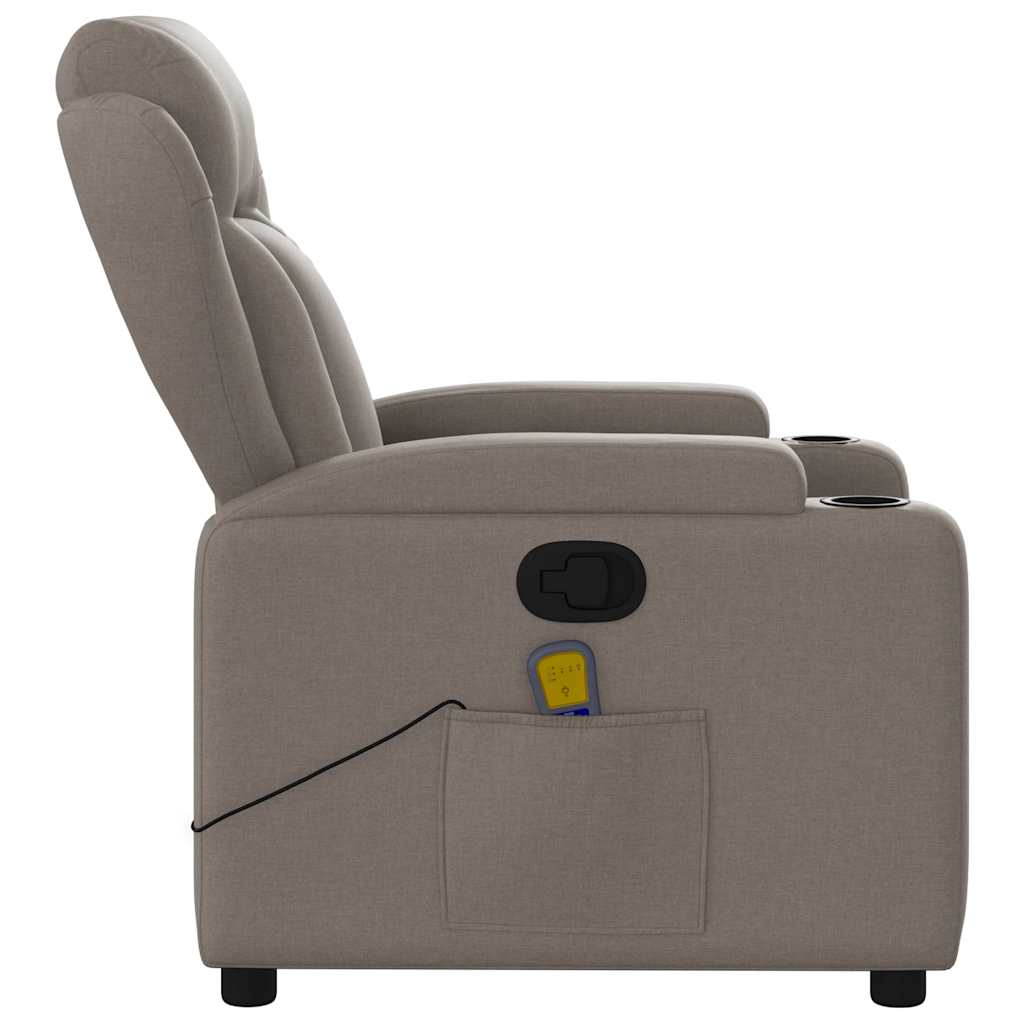 Massage Relax Chair Taupe Fabric