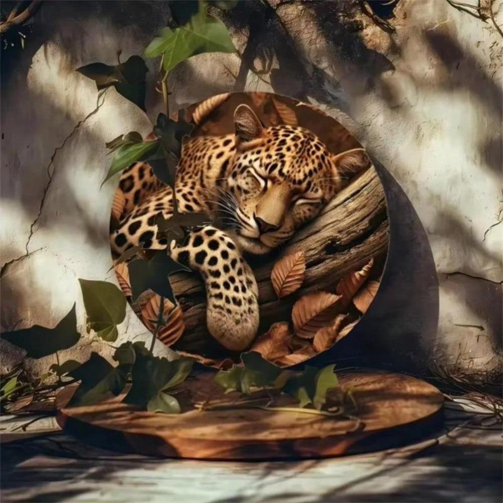 Funny Cheetah Metal Tin Sign Wall Art Durable Waterproof UV Resistant