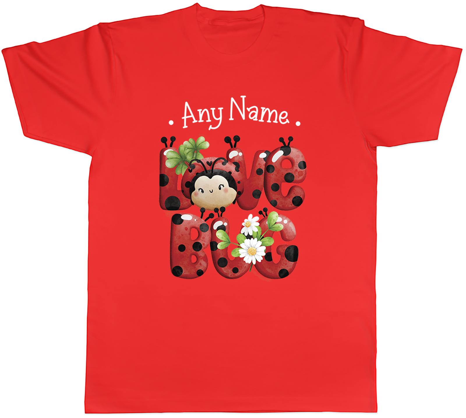 Personalised Valentines Day Any Name Love Bug Unisexs TShirt Tee Gift Top S