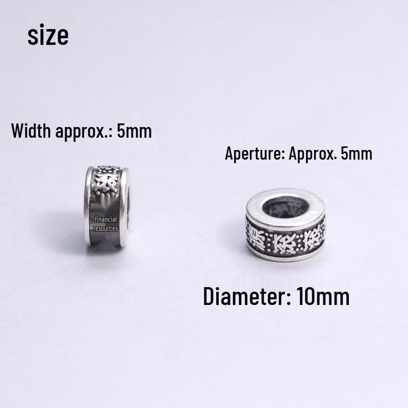 Colorfast Rolling Wealth Bead Spacer for Braiding & Stringing: Buddhist Rosary Crystal Match, Round Running Ring