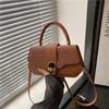 Pu Small Square Bag For Women With Simple Lock Closure For Daily Casual Use