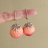 Super Fairy Gradient Resin Strawberry Drop Earrings Fresh Minimalist Temperament Niche Daily Women Ear Ornaments