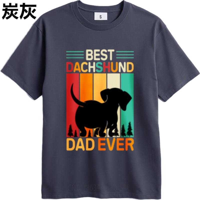 Minimalist Tshirt Soft Oneck t shirt Vintage Best Dachshund Dad Ever Vintage Design Hiphop For men Tee shirt Breathable Tee