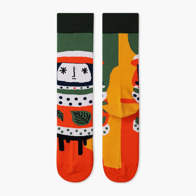 Autumn/Winter Couples Skateboard Sox Creative Abstract Art Harajuku Hip Hop Streets Tide Socks Colorful Funny Socks Skarpetki