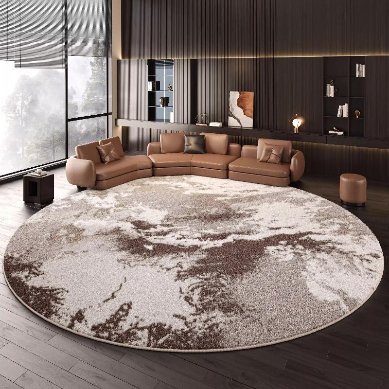 Nordic Style Living Room Decoration Round Carpet Light Luxury Rugs for Bedroom Thicken Plush Floor Mat Fluffy Soft Cloakroom Rug