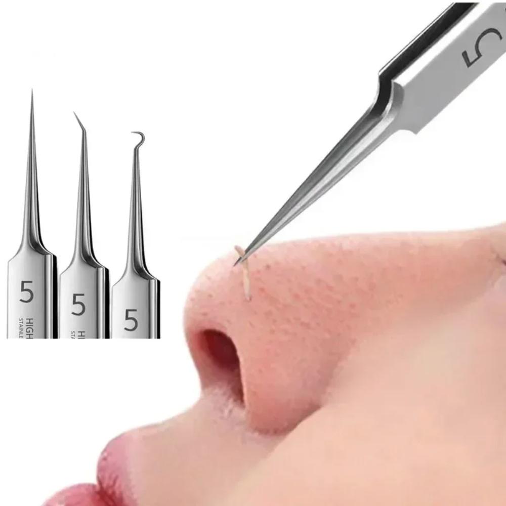 No. 5 Cell Pimples German Ultra-fine Blackhead Clip Tweezers Beauty Salon Special Scraping & Closing Artifact Acne Needle Tools