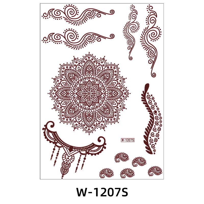 Zhengxiang 2025 Waterproof Brown Floral Lace Henna Tattoo Sticker