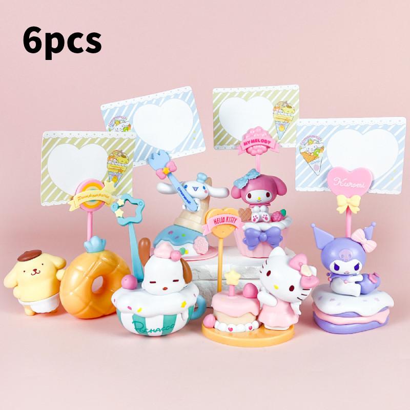 

Kuromi Melody Pom Pom Purin Dessert Sticky Note Set With Pvc Figures For Girls And Collectors